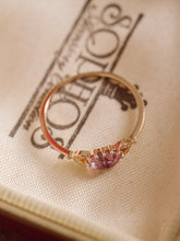 14K Solid Gold Celeste Amethyst Ring - CAMELLIA 3.5 US